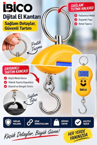 Ibıco Dijital El Kantarı Işıklı Ekranlı Hassas Tartım, Dara Fonksiyonlu, Otomatik Kapanma, Taşınab