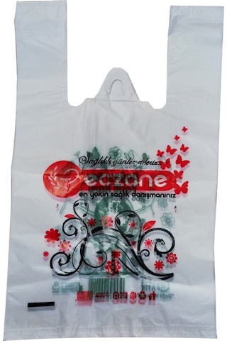 Bio Eczane Poşeti Baskılı Orta Atlet Poşet 5 KG 25 x 40 CM