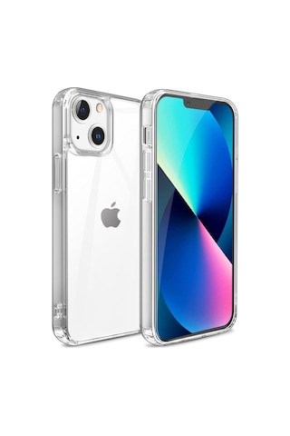 Apple Uyumlu iPhone 13 Kilif Seffaf Silikon Hibrit Case 511351934