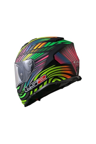Ls2 Storm 2 Power Kask Mat Siyah - Gökkuşağı