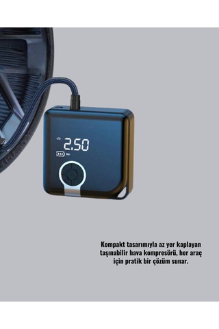 Bay Kompakt Tasarımlı Led Işıklı Taşınabilir Diyafram Tip Kompresör Yeni Nesil Najmaddin
