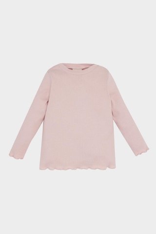 DeFacto Kız Bebek 2'li Takım Çiçekli Fitilli Kaşkorse Elbise Basic Düz Uzun Kollu Tişört D7252A524WNER120 Ekru