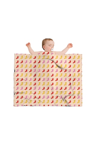 Noel Desenli Bebek Battaniyesi 40x30 İnç, Polar, Yumuşak, Hafif Ve Kalın Noel Çorap Renkli