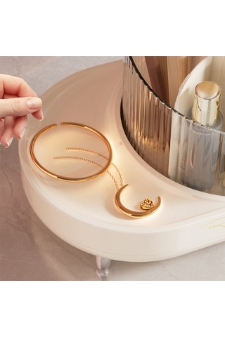 Cbtx 8374 Masaüstü Makyaj Fırçası Varil Kalemlik Kozmetik Dönebilen Saklama Kutusu