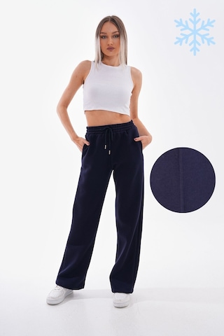 Kallima Çımalı Lacivert Kışlık Şardonlu Bol Paça Eşofman Lacivert