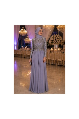 Gül&can Butik Gri Payetli Tesettür Abiye Elbise Gri Gül&can Butik Gri Payetli Tesettür Abiye Elbise Gri