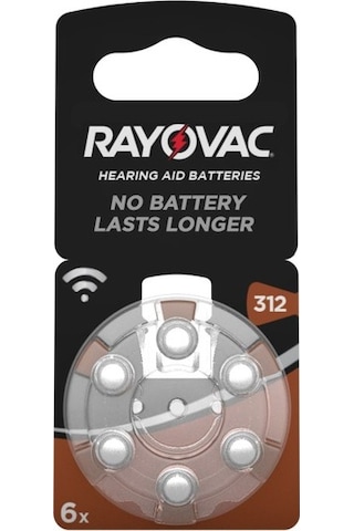 Rayovac Hearing Aid Batteries 312 Numara Blister İşitme Cihaz Pili 6 x 10'lu