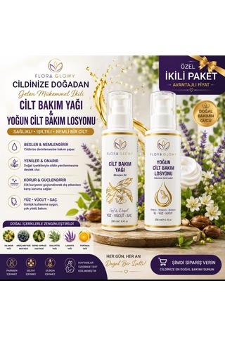 Süper İkili Yoğun Cilt Bakım Losyonu & Cilt Bakım Yağı 250 Ml.