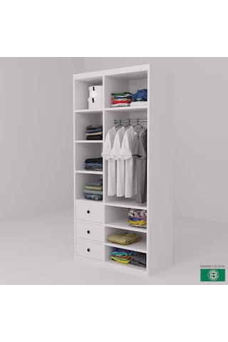 Elbise Dolabı Çekmeceli Ve Raflı Geniş Depolama Alanı Sunar