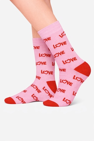 Carnaval Socks Love Yazılı Sevgililer Günü Temalı Pembe Soket Çorap 2000386