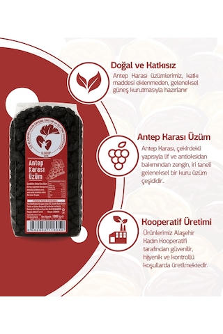 Alaşehir Kadın Kooperatifi Antep Karası Kuru Üzüm 1 KG