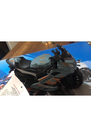Oyuncak Sürtmeli Polis Motorsikleti 15 Cm Haki Gri Model Motorsiklet