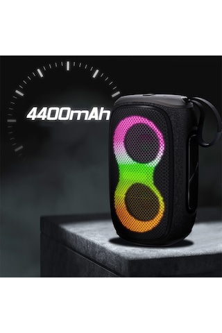 Lenyes S865 Luminous Serisi Su Geçirmez Çoklu Giriş Rgb Işıklı Tws Bluetooth Hoparlör V5.3 40w Siyah Siyah