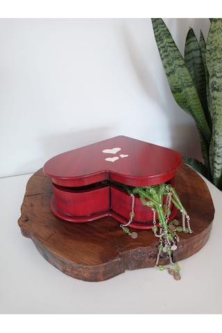 Ahşap Kalpli Hediye Kutusu