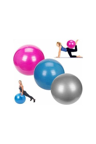 65 CM Kalın Büyük Boy Pilates ve Egzersiz Topu + Şişirme Pompası Mor