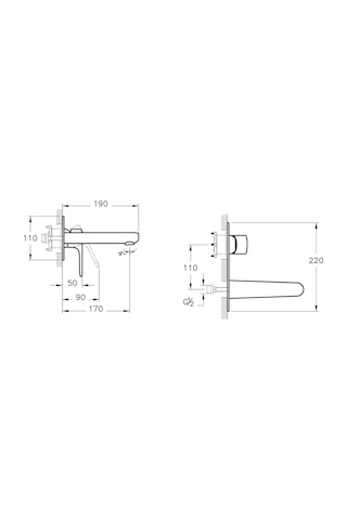 Artema Root Round Sıva Üstü Grubu Ankastre Lavabo Bataryası A4272134