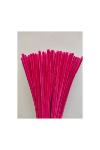 100 Adet Fuşya Şönil, Çiçek Yapımına Uygun Tüylü Tel, 30 Cm 6 Mm