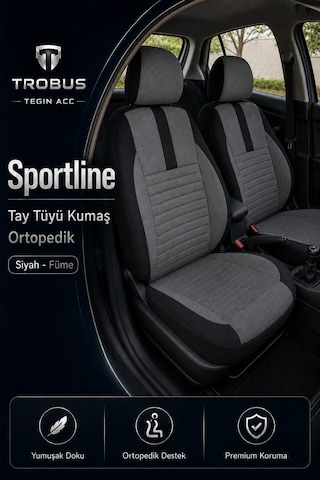 Volkswagen Beetle 2012-2016 Uyumlu Sportline Serisi Füme Siyah Oto Koltuk Kılıfı