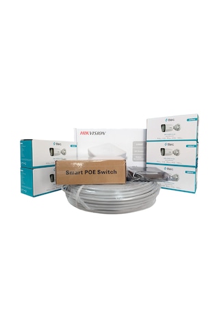 Hikvision 5'li İp Güvenlik Kamerası Seti, Mikrofonlu, Uzaktan İzleme, Gece Görüş