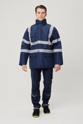 Salix Oxford Kışlık İş Güvenliği Parkası Reflektörlü, Su Geçirmez, Soğuk Havalara Dayanıklı İş Mon Lacivert