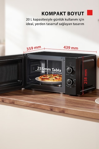 Toshiba MWP-MM20P BK 20 L 5 Isı Seviyesi Siyah Mikrodalga Fırın