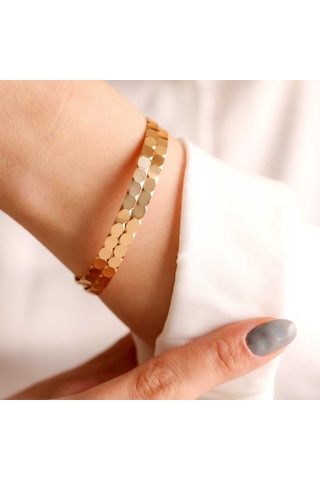 51 Tuğrul Altın 15 Gr Gram 22 Ayar İşçiliksiz Petek Ray Bilezik