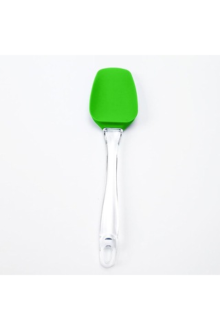 Promosyonca Silikon Spatula, Mutfak Pişirme Aracı, Şeffaf Tutma Yeri Yeşil Çok Renkli