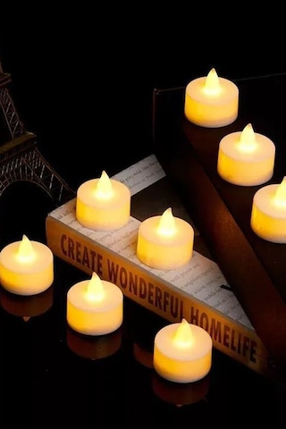 24 Adet Sarı Işıklı Led Mum El Mumu Tealight Piller Dahil Kullanıma Hazır Sarı Günışığı