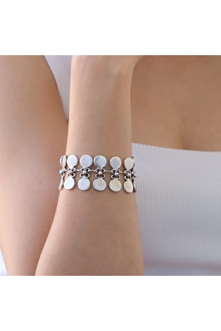 Primerocollection Gümüş Kaplama Bileklik N11.67968 Gri