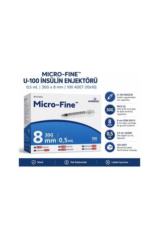 Becton Dickinson Bd Micro-fine Plus 0.5 ml - 100 Adt - 1 Kutu