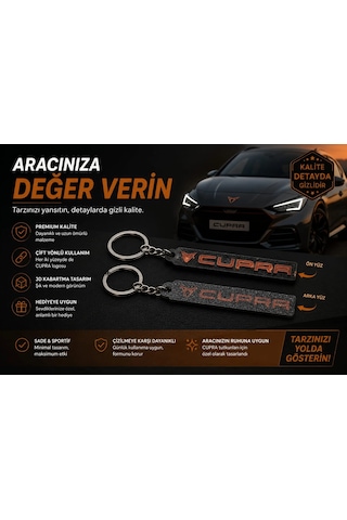 Cupra Anahtarlık Sade , Cupra Araç Anahtarlık - Cupra Çift Yönlü Araba Anahtarlığı