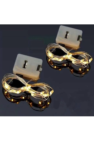 1 Metre Sarı Peri Led Işık Piller Dahil Dekoratif Aydınlatma Su Geçirmez