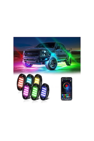 Led Kaya Işıkları 6 Adet Çok Renkli Led Işıklar Parlaklık K22432-6-3