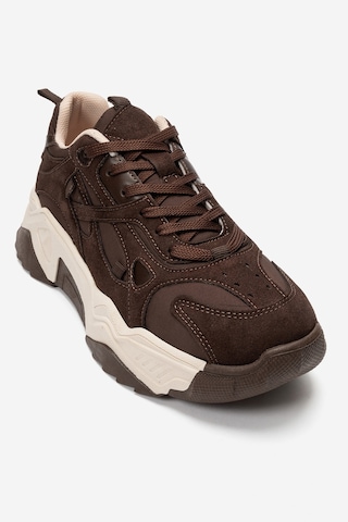 Lecce Kahverengi Süet Kadın Spor Sneakers