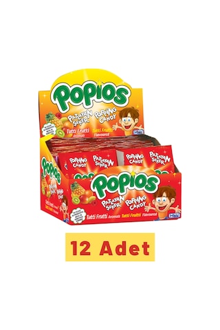 Hleks Patlayan Şeker Popios 4 gr 40 Adet Tutti Frutti 12 Paket (T
