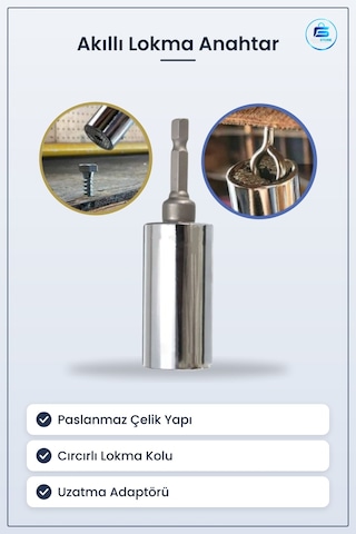 Akıllı Lokma Anahtar Seti Paslanmaz Çelik Cırcırlı Profesyonel Ta