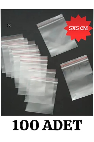 5x5cm 100'lü Buzdolabı Kilitli Torba Poşet Dondurucu İkramlık Çerez Davet Kına Hediyelik Poşeti