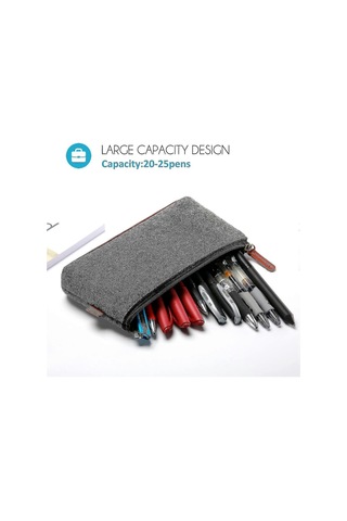 Kalem Çantası Kalem Kutusu, Keçe Öğrenci Kırtasiye Çantası Kalemler, Kalemler, Fosforlu Kalemler, Jel Kalem, İşaretleyiciler, Silgi Ve Diğer Okul Malzemeleri İçin Fermuarlı Çanta -2 Çok Renkli