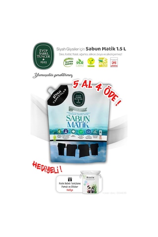 Est 5 Al 4 Öde Siyah Çamaşırlar Sıvı Sabun Matik 1.5 L Ve Rosıe Hediye 1500 ML