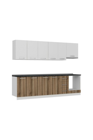 Minar 280 Cm Mutfak Dolabı Beyaz Dore 280-D11 Beyaz
