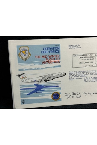 1981 Yeni Zelanda Operation Deep Freeze Cover Sgd Commander İlk Gün Zarfı Fdc Islak İmzalı  Teşhir Ürün