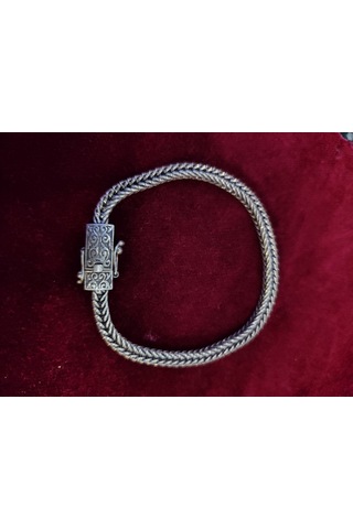 Modagümüşevi Hasır Örgülü Gümüş Erkek Bileklik