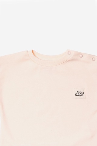 Atlasyael Atlas&yael %100 Organik Pamuk Gots Organik Belgeli Bebek Üst Sweatshirt - Somon