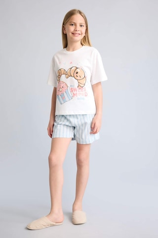 Defacto Regular Fıt 2li Beyaz Pijama Takımı Kız Çocuk H5585a826smwt34 Beyaz-wt34