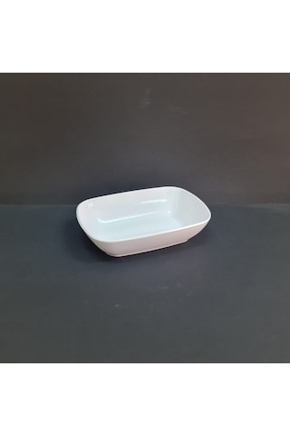 6 Adet Standart Melamin Kare Çerez & Meze Tabağı 14x10 Cm - Derinlik 4 Cm - Beyaz Beyaz