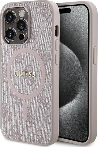 Apple Uyumlu iPhone 14 Pro Max Kılıf Guess Lisanslı Magsafe Özellikli 4g Desenli Yazı Logolu Kapak Siyah