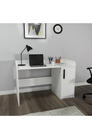 Arnetti Luses Dolaplı Çalışma Bilgisayar Masası Beyaz