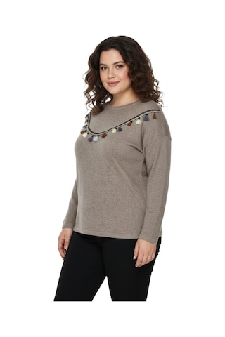 Wearon Kadın Yumoş Önü Püsküllü Modelli Bluz Bgl-st05142 VİZON