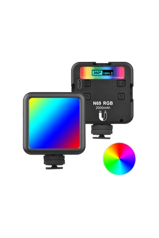 Andoer N69 Rgb Taşınabilir Fotoğrafçılık Led Video Işığı Siyah Siyah