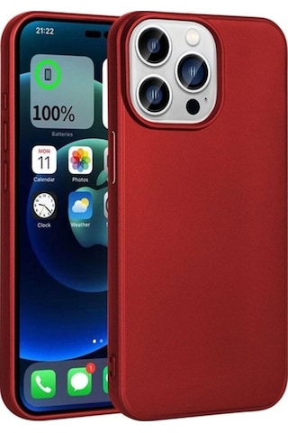 Apple Uyumlu iPhone 15 Pro Kılıf Zore Premier Silikon Kapak Kırmızı